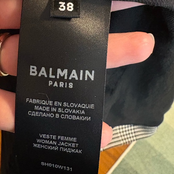 Balmain Women’s Checkered Blazer with Gold Buttons - Picture 3 of 3